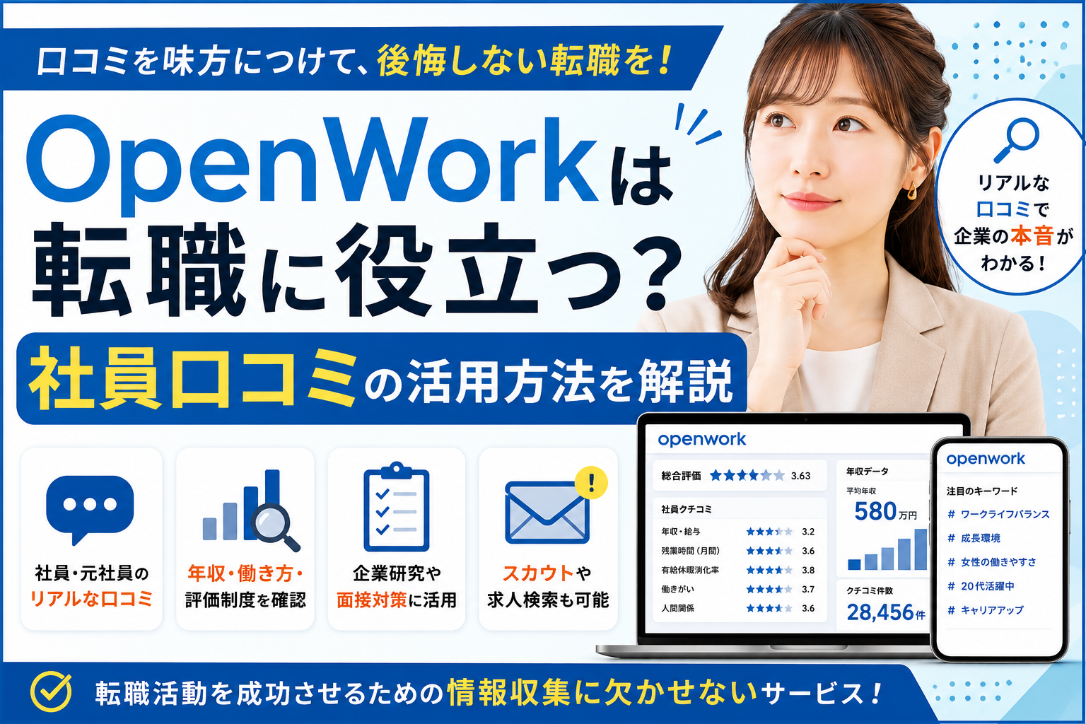 OpenWorkは転職に役立つ?社員口コミの活用方法を解説